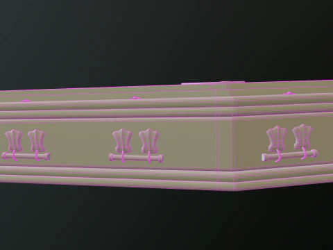 Coffin wooden casket 3D Model