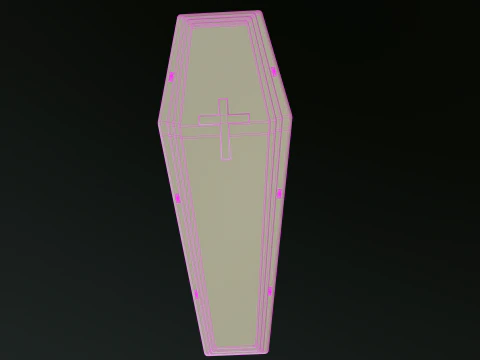 Coffin wooden casket 3D Model