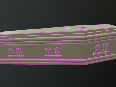 Coffin wooden casket Modèle 3D