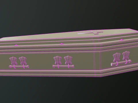 Coffin wooden casket 3D Model