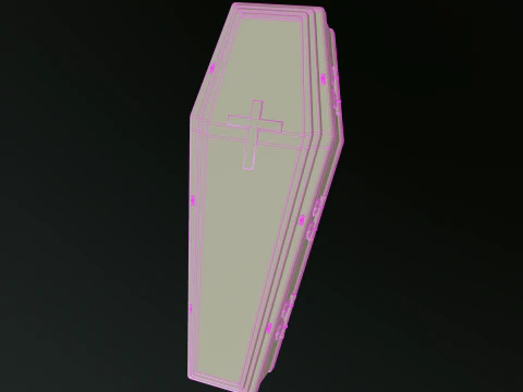Coffin wooden casket 3D Model