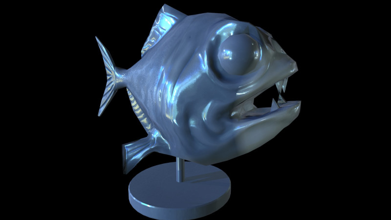 Staue Piranha 3Dモデル .c4d .max .obj .3ds .fbx .stl .blend 