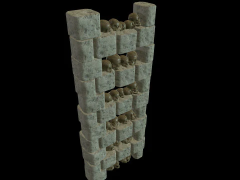 Catacombs Skeleton Medieval 3D Model