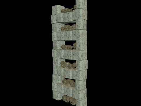 Catacombs Skeleton Medieval 3Dモデル