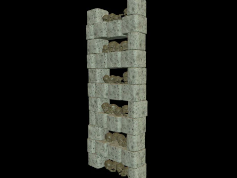 Catacombs Skeleton Medieval 3D Model