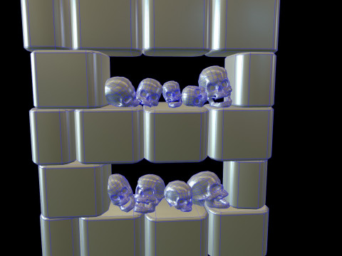 Catacombs Skeleton Medieval 3Dモデル