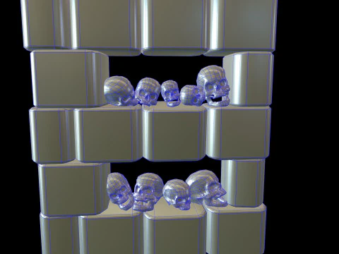 Catacombs Skeleton Medieval 3D Model