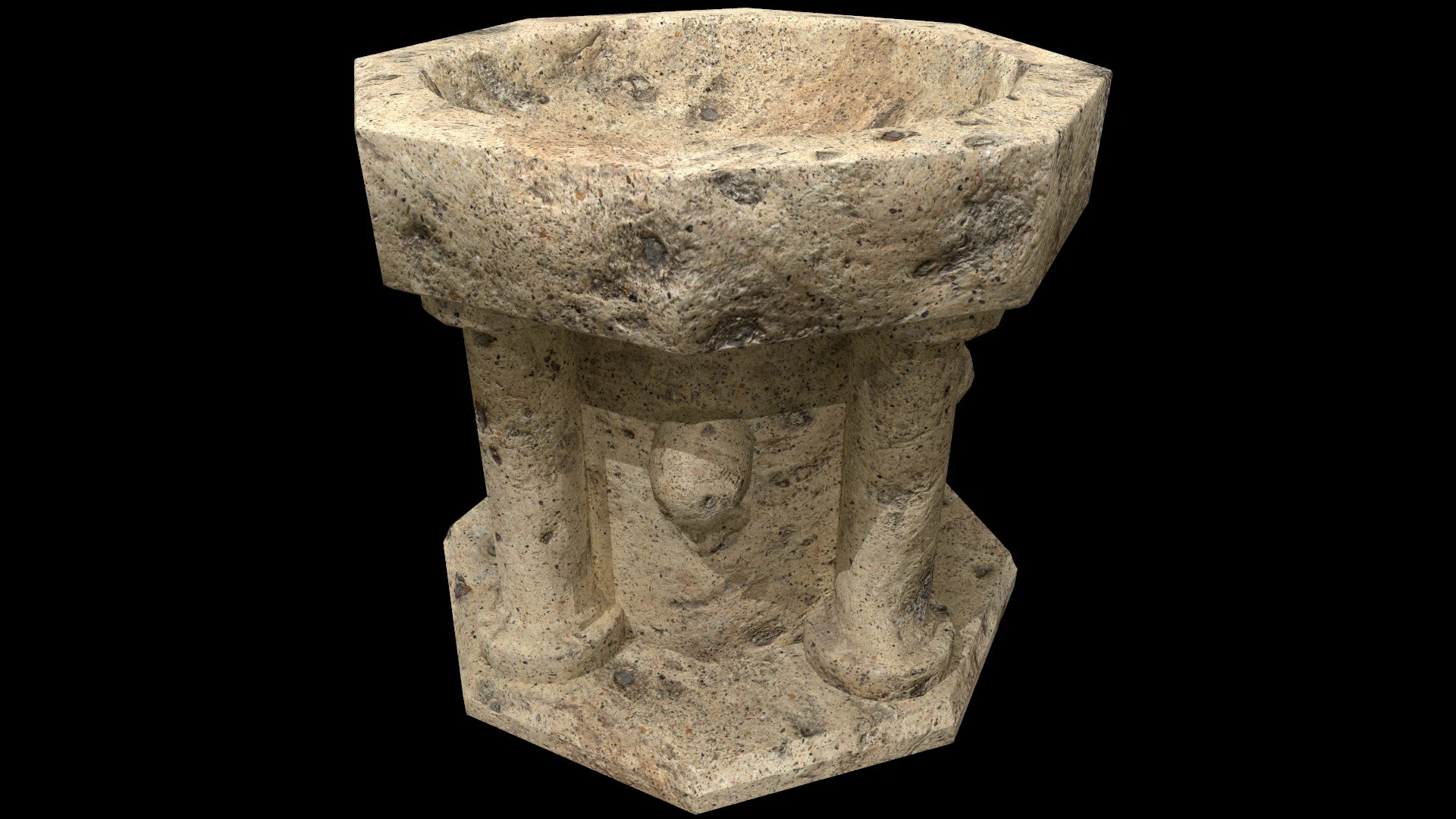 Fountain Colum 3D Model .c4d .max .obj .3ds .fbx .stl .blend 