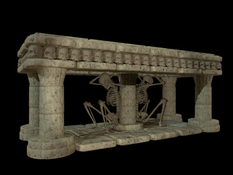 Table Skeleton Down 3D Model