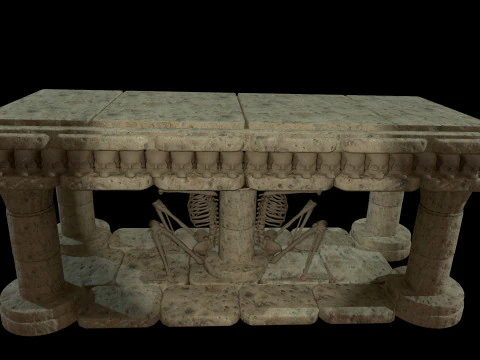 Table Skeleton Down 3D Model