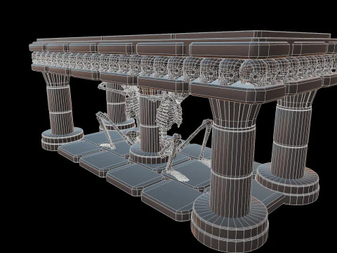 Table Skeleton Down 3D Model