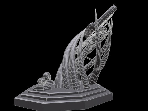 Tentacles Skeleton Desk 3D 模型