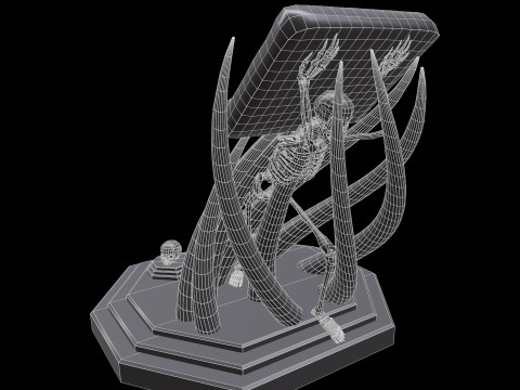 Tentacles Skeleton Desk 3D 模型