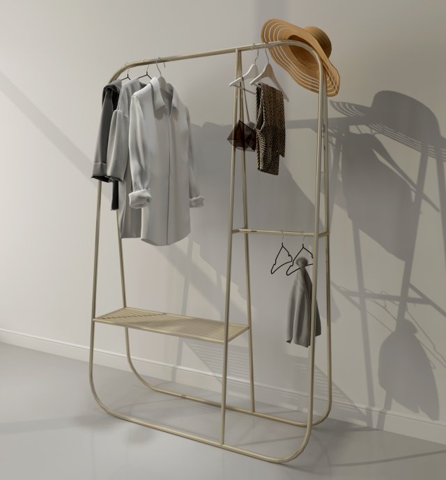 steel rack wardrobe 3D मॉडल .c4d .max .obj .3ds .fbx .stl .blend 