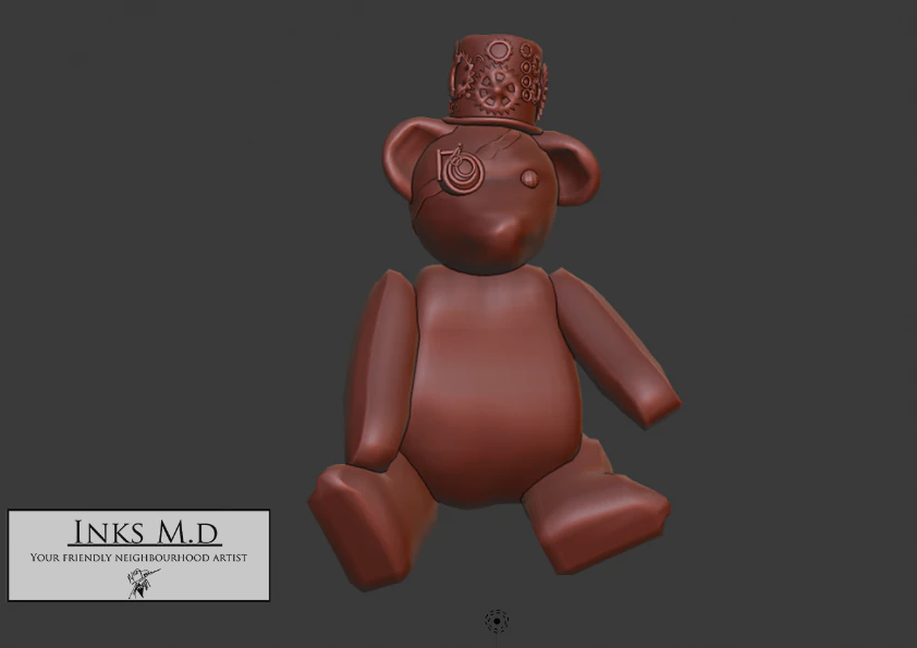 steampunk teddy bear 3D Print Model .c4d .max .obj .3ds .fbx .stl .blend