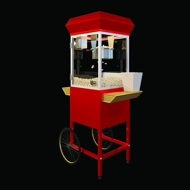 popcorn cart 3D Model .c4d .max .obj .3ds .fbx .stl .blend 