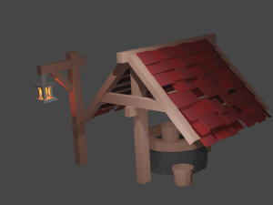 low poly well 3D 모델