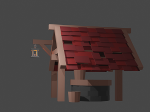 low poly well 3D 모델