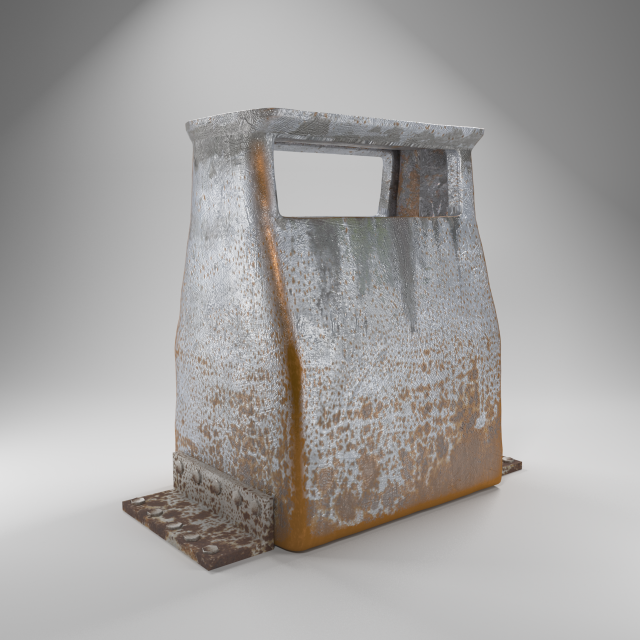 rusted trashcan 3D Model .c4d .max .obj .3ds .fbx .stl .blend 