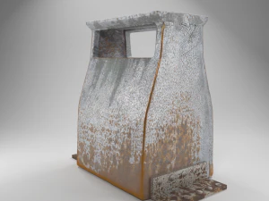 іржавий кошик для сміття 3D Модель