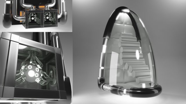 capsule spaceship and power core Modelo 3D .c4d .max .obj .3ds .fbx .stl .blend 