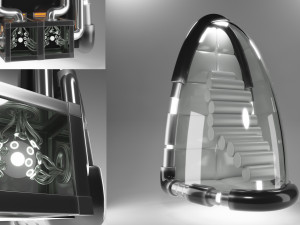 capsule spaceship and power core 3D 模型