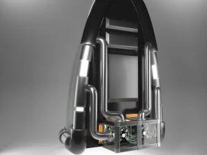 капсула космічний корабель і силове ядро 3D Модель