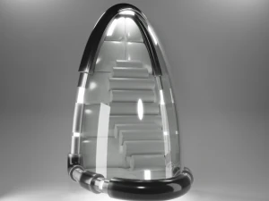 капсула космічний корабель і силове ядро 3D Модель