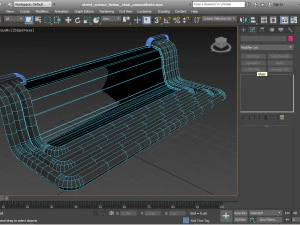 street science fiction bench 3D Model