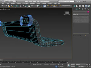 street science fiction bench 3D Model