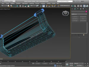 street science fiction bench 3D Model