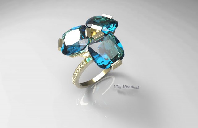 ring with topazes Modelo 3D .c4d .max .obj .3ds .fbx .stl .blend 