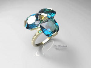 ring with topazes 3D 모델