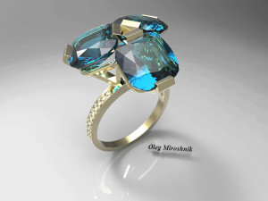 ring with topazes Modelo 3D