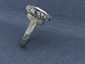 kochutt ring with petals Model 3D