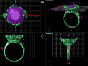 kochutt ring with petals Model 3D