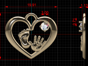 heart pendant Modèle 3D