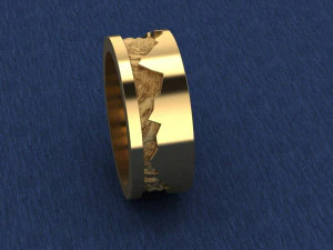 Ring with mountains 3D Print Model