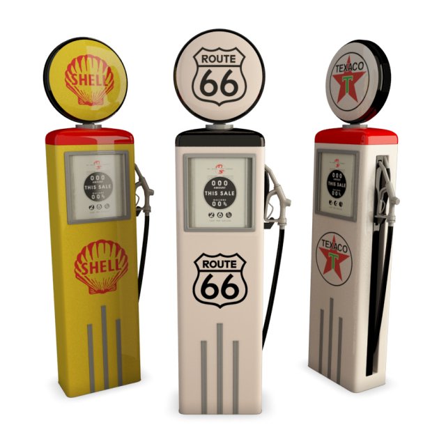 american gas pump 3D Модель .c4d .max .obj .3ds .fbx .stl .blend