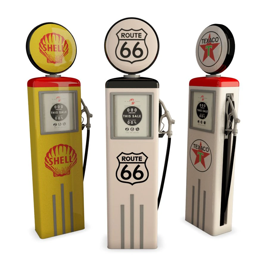 american gas pump 3D Model .c4d .max .obj .3ds .fbx .stl .blend 