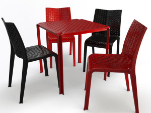 ami ami table and chairs 3D Model
