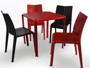 अमी अमी मेज और कुर्सियाँ 3D मॉडल