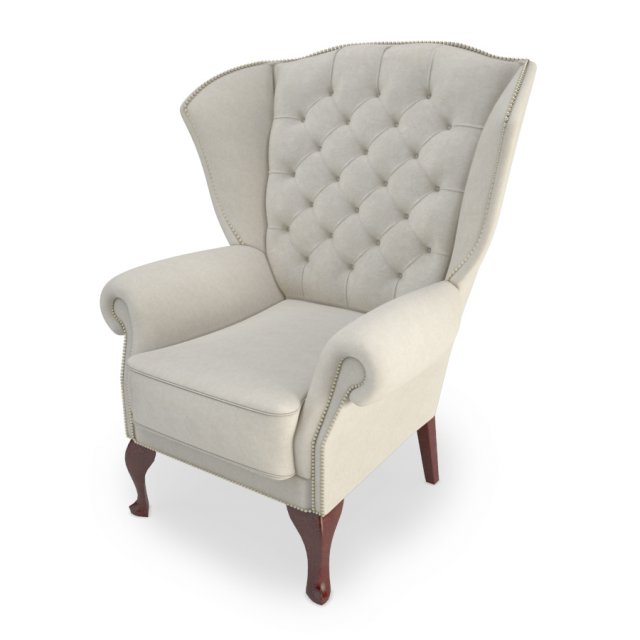 classic upholstered armchair Modelo 3D .c4d .max .obj .3ds .fbx .stl .blend 