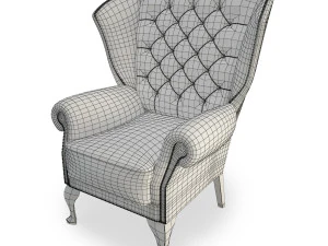 classic upholstered armchair 3D Model