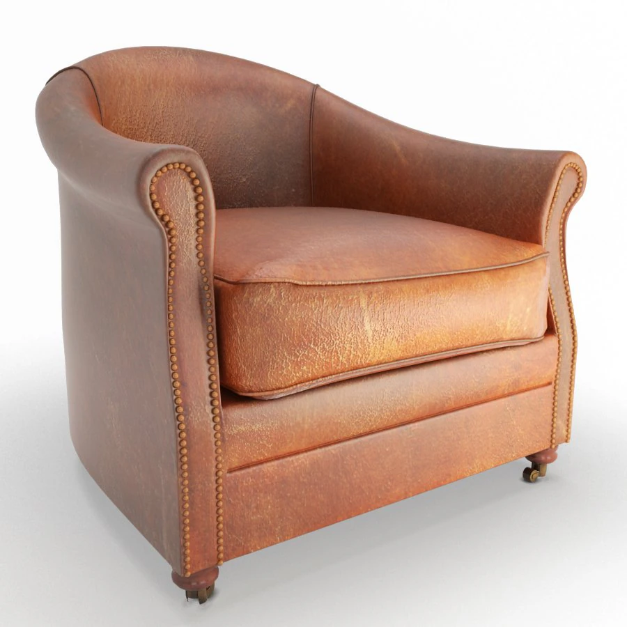 vintage leather armchair 3D Model .c4d .max .obj .3ds .fbx .stl .blend 