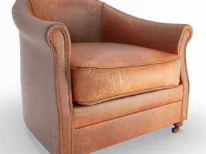 vintage leather armchair 3D 模型
