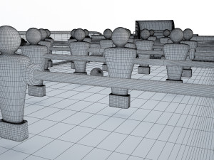wooden babyfoot 3D Model