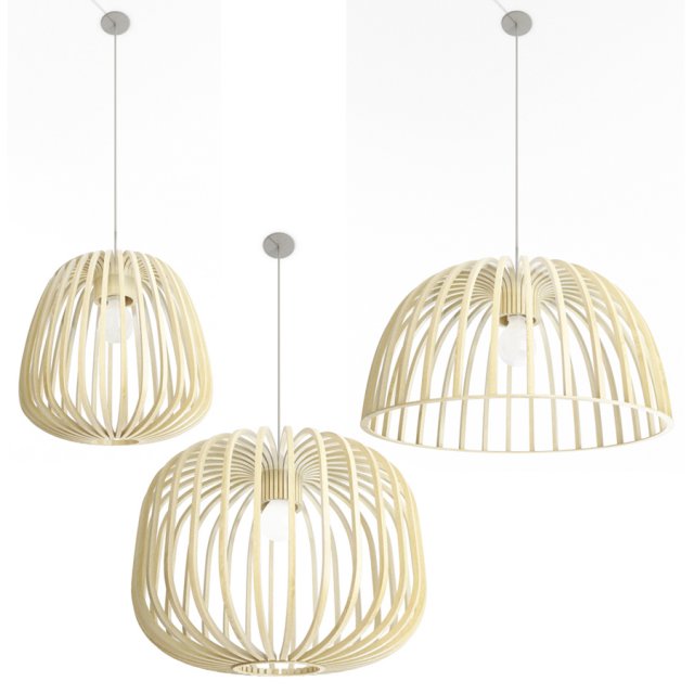 wooden pendant lamps Model 3D .c4d .max .obj .3ds .fbx .stl .blend 