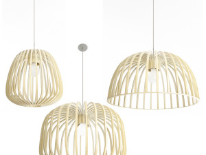 wooden pendant lamps 3D 모델