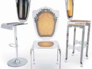 바로크 식 플라스틱 가구 3D 모델